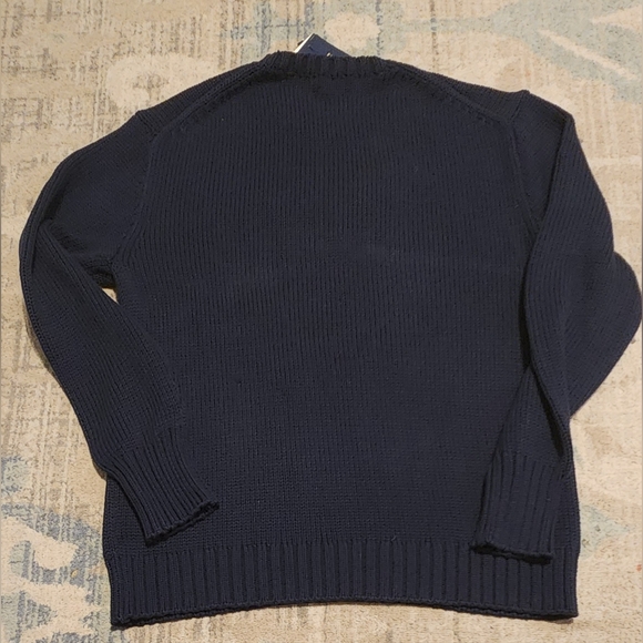 Polo Ralph Lauren 3D Bear Flag Crewneck Sweater. Size Med. Navy. RARE. NEW - Picture 3 of 8